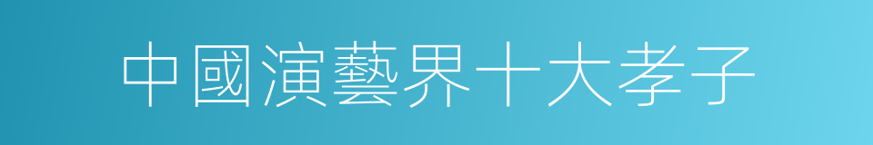 中國演藝界十大孝子的同義詞