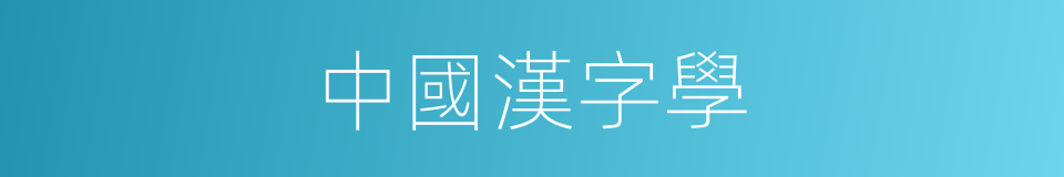 中國漢字學的同義詞