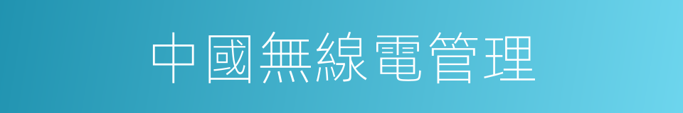 中國無線電管理的同義詞