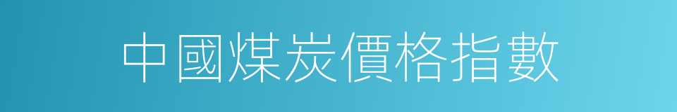 中國煤炭價格指數的同義詞