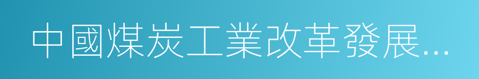 中國煤炭工業改革發展年度報告的同義詞