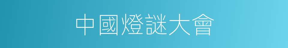中國燈謎大會的同義詞