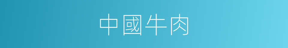 中國牛肉的同義詞