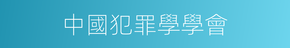 中國犯罪學學會的同義詞