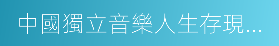 中國獨立音樂人生存現狀報告的同義詞