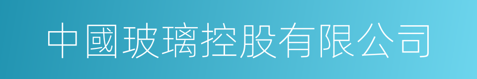 中國玻璃控股有限公司的同義詞