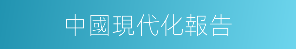 中國現代化報告的同義詞