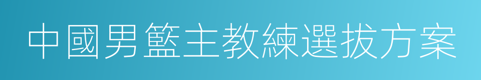 中國男籃主教練選拔方案的同義詞