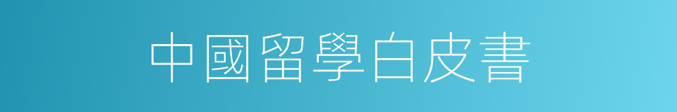 中國留學白皮書的同義詞
