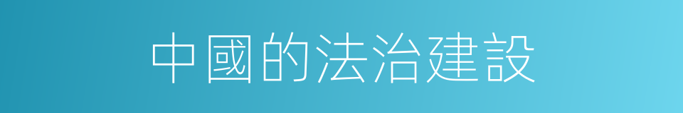 中國的法治建設的同義詞