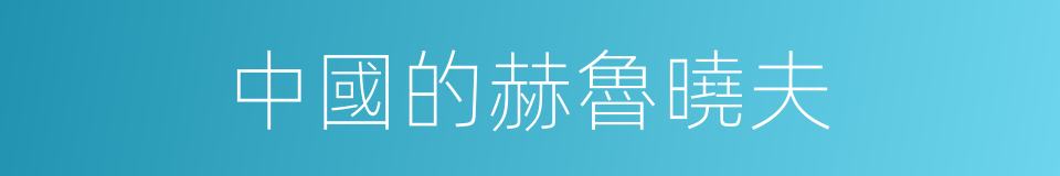 中國的赫魯曉夫的同義詞