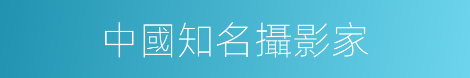 中國知名攝影家的同義詞