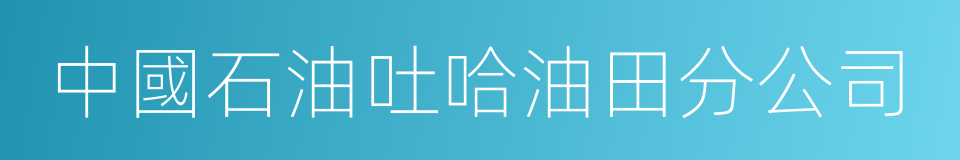 中國石油吐哈油田分公司的同義詞