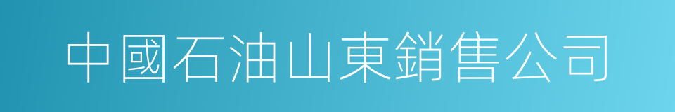 中國石油山東銷售公司的同義詞