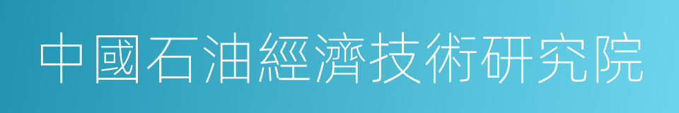 中國石油經濟技術研究院的同義詞