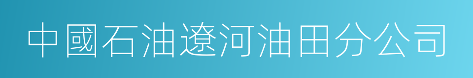 中國石油遼河油田分公司的同義詞