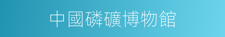 中國磷礦博物館的同義詞