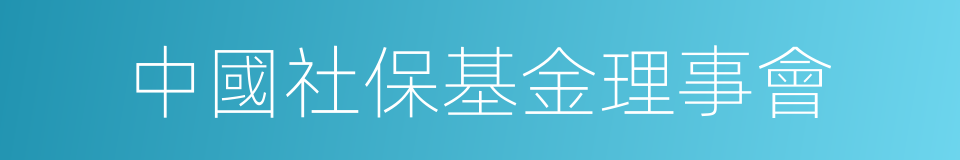 中國社保基金理事會的同義詞