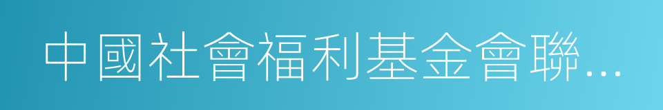 中國社會福利基金會聯合勸募中心的意思