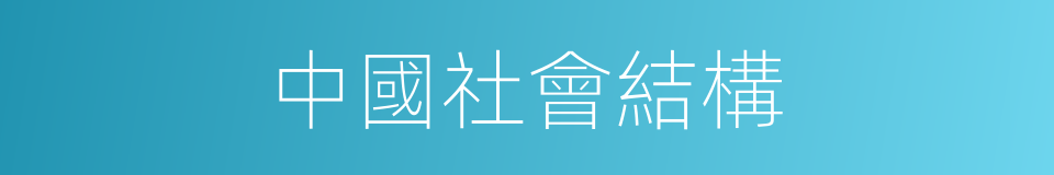 中國社會結構的同義詞