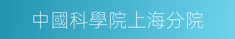 中國科學院上海分院的同義詞