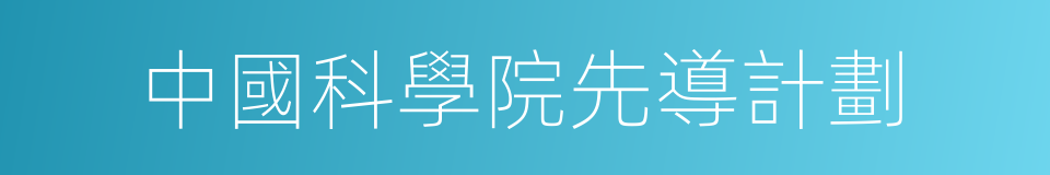 中國科學院先導計劃的同義詞