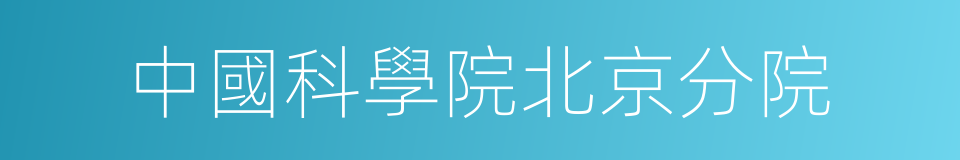 中國科學院北京分院的同義詞