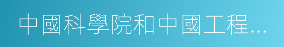 中國科學院和中國工程院院士的同義詞