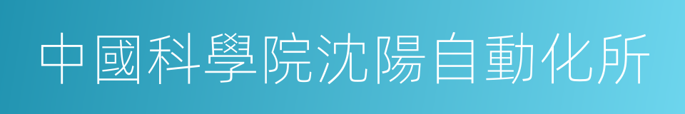 中國科學院沈陽自動化所的同義詞