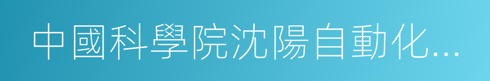 中國科學院沈陽自動化研究所的同義詞