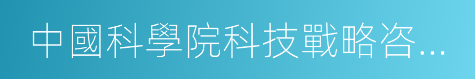 中國科學院科技戰略咨詢研究院的同義詞