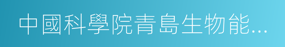 中國科學院青島生物能源與過程研究所的同義詞