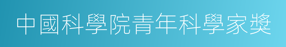 中國科學院青年科學家獎的同義詞