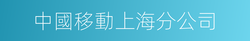 中國移動上海分公司的意思