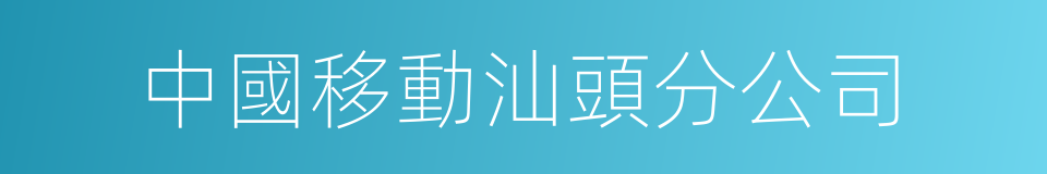 中國移動汕頭分公司的同義詞