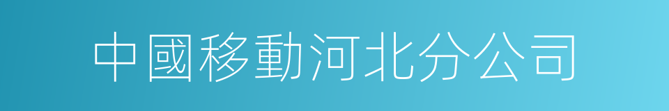 中國移動河北分公司的同義詞