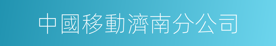 中國移動濟南分公司的同義詞