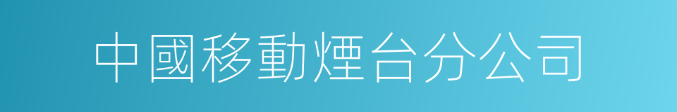 中國移動煙台分公司的同義詞