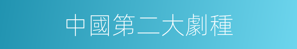中國第二大劇種的同義詞