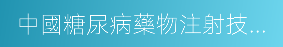 中國糖尿病藥物注射技術指南的同義詞