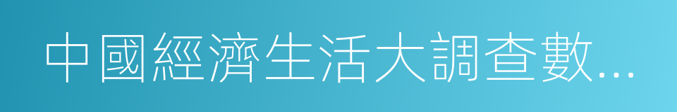 中國經濟生活大調查數據發布之夜的同義詞