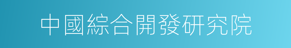 中國綜合開發研究院的同義詞