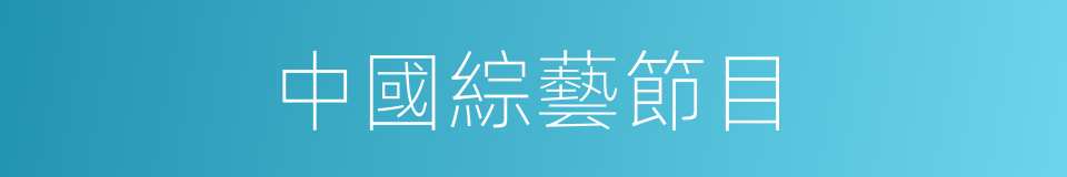中國綜藝節目的同義詞