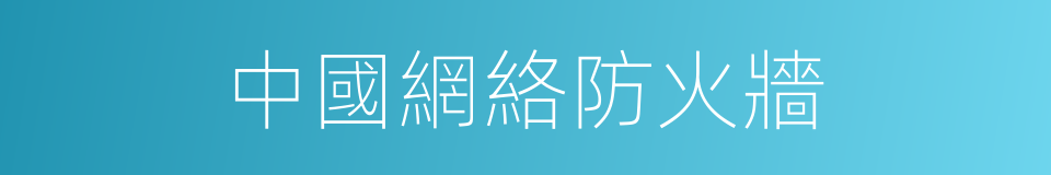中國網絡防火牆的同義詞