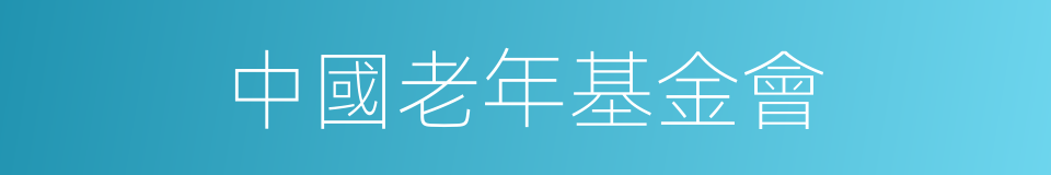 中國老年基金會的同義詞