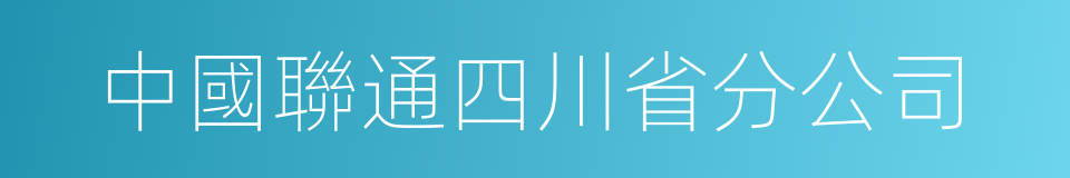 中國聯通四川省分公司的同義詞