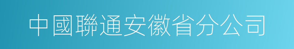 中國聯通安徽省分公司的意思