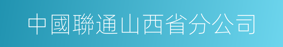中國聯通山西省分公司的同義詞