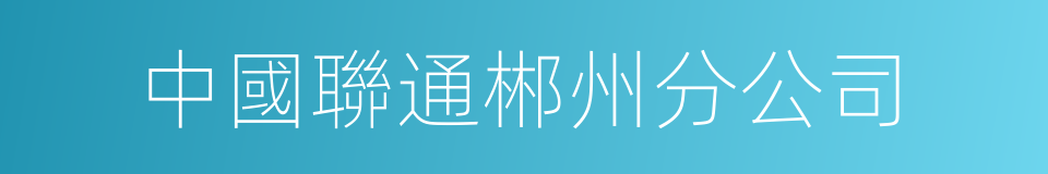 中國聯通郴州分公司的同義詞