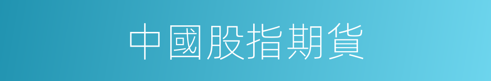 中國股指期貨的同義詞